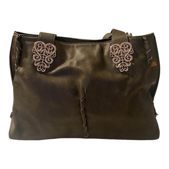 Kensie Dark Olive Green Purse/Tote - Picture 2 of 16